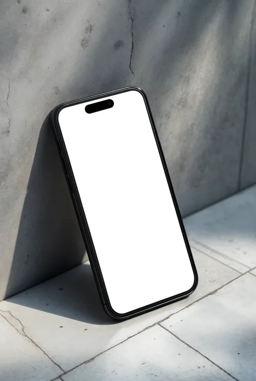 Modern Black iPhone 16 Pro Max Mockup on Concrete Surface