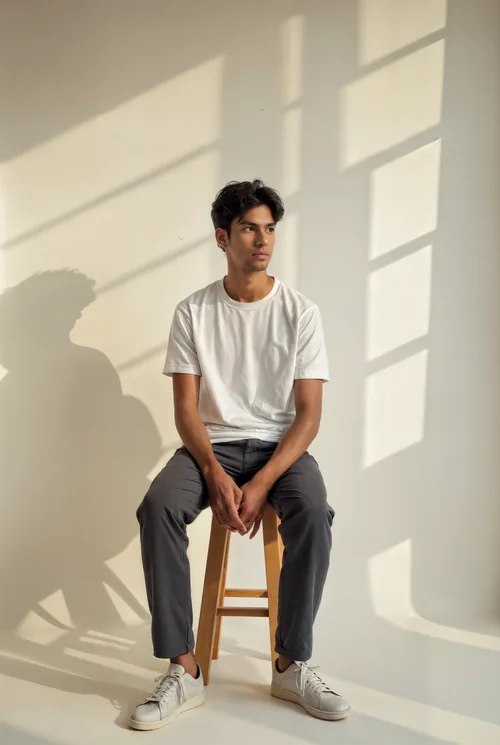 Warm Minimalist Mockup with Soft Background Colors for T-Shirt