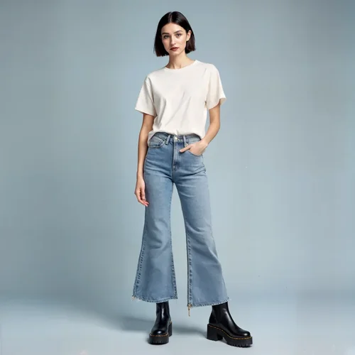 Stylish T-Shirt Mockup Against Soft Blue Background