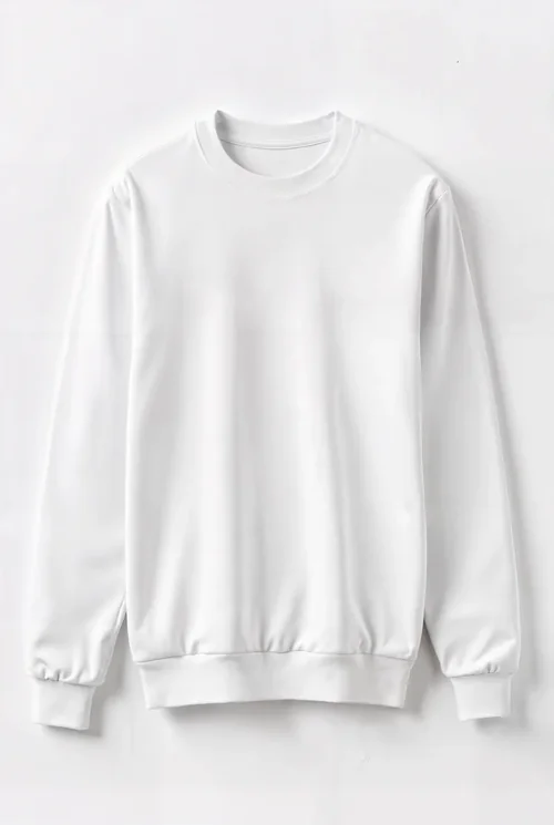 Mockup of a Classic White Sweatshirt for Your Designs