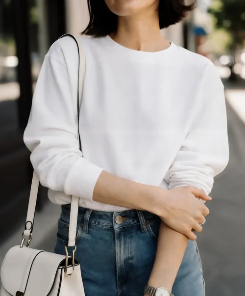 Stylish Mockup of a Woman in a Cozy Sweatshirt