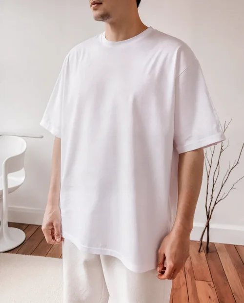 Stylish T-Shirt Mockup in Modern Interior Space