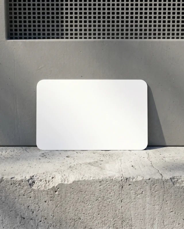 Minimalist Business Card Mockup on Concrete Surface