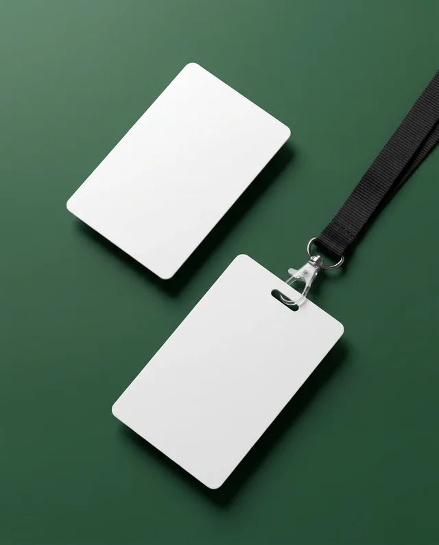 Modern Mockup of Blank ID Card with Lanyard Display