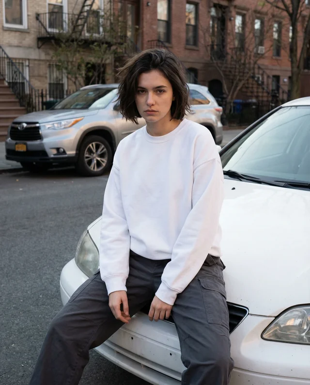 Urban Mockup of a Young Adult in a Stylish Sweatshirt