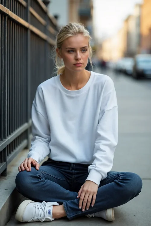 Stylish Sweatshirt Mockup: Urban Casual Look for Young Adults