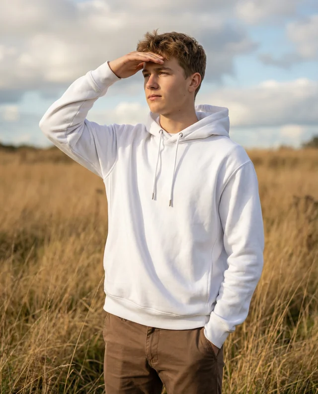Stylish Hoodie Mockup in a Serene Outdoor Setting