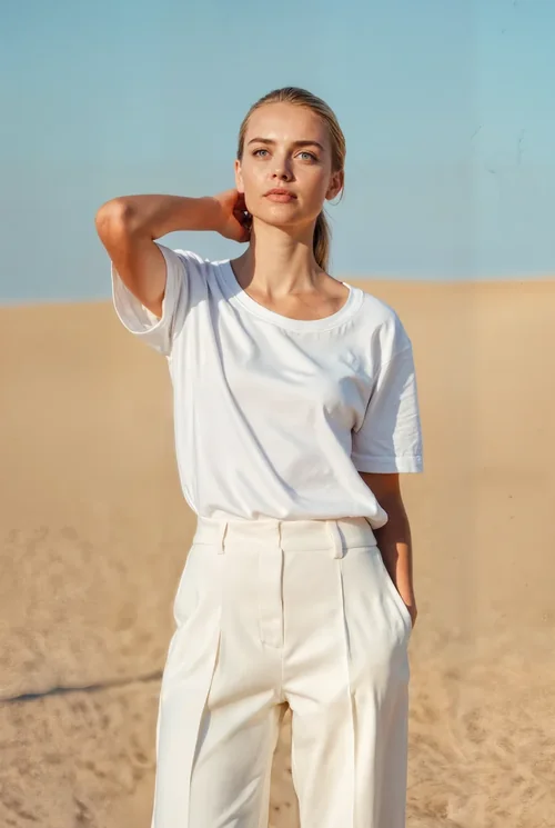 Stylish T-shirt Mockup Against Vibrant Desert Background