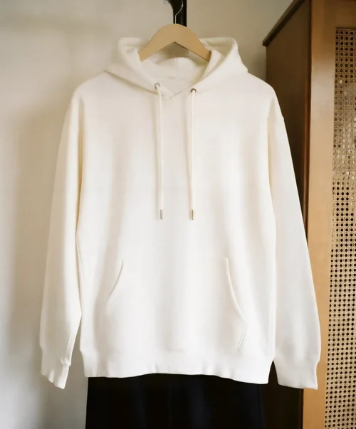 Stylish Hoodie Mockup on Wooden Hanger