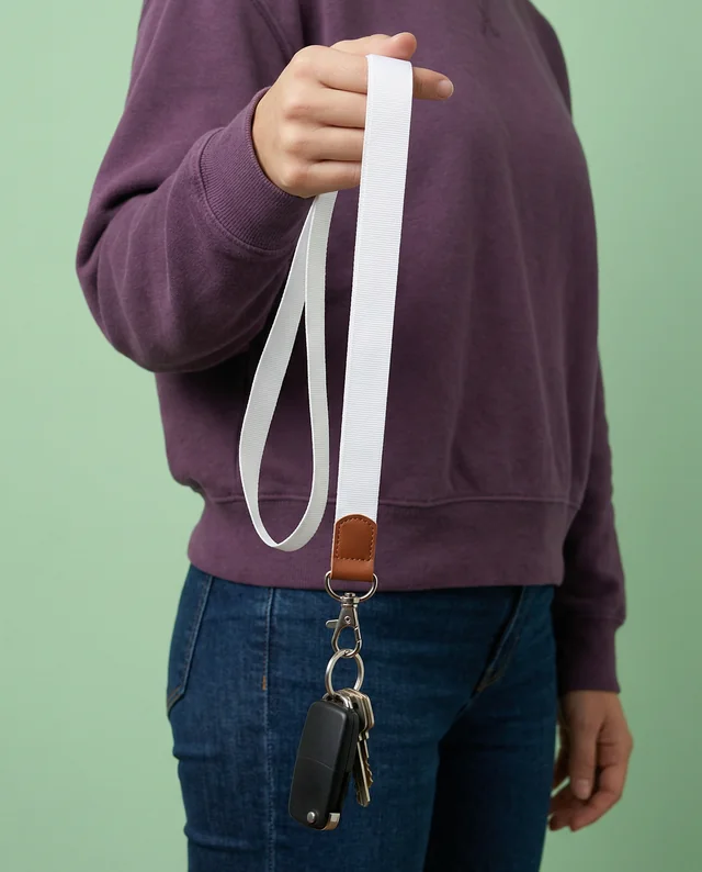 Casual Mockup of a Stylish Lanyard with Keys