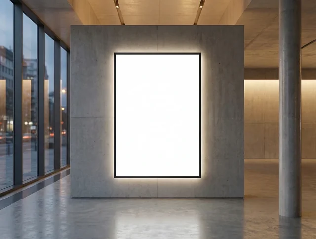 Modern Art Gallery Mockup with Billboard Concept