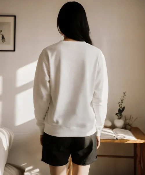 Cozy Sweatshirt Mockup in a Serene Indoor Space