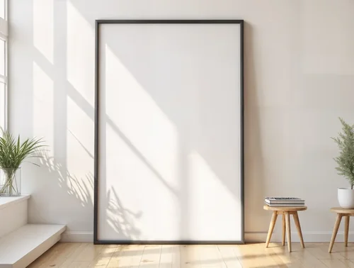 Bright Minimalist Poster Mockup with Soft Background Colors