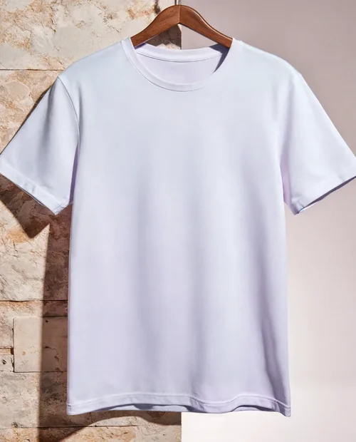 Elegant T-Shirt Mockup on Textured Stone Wall