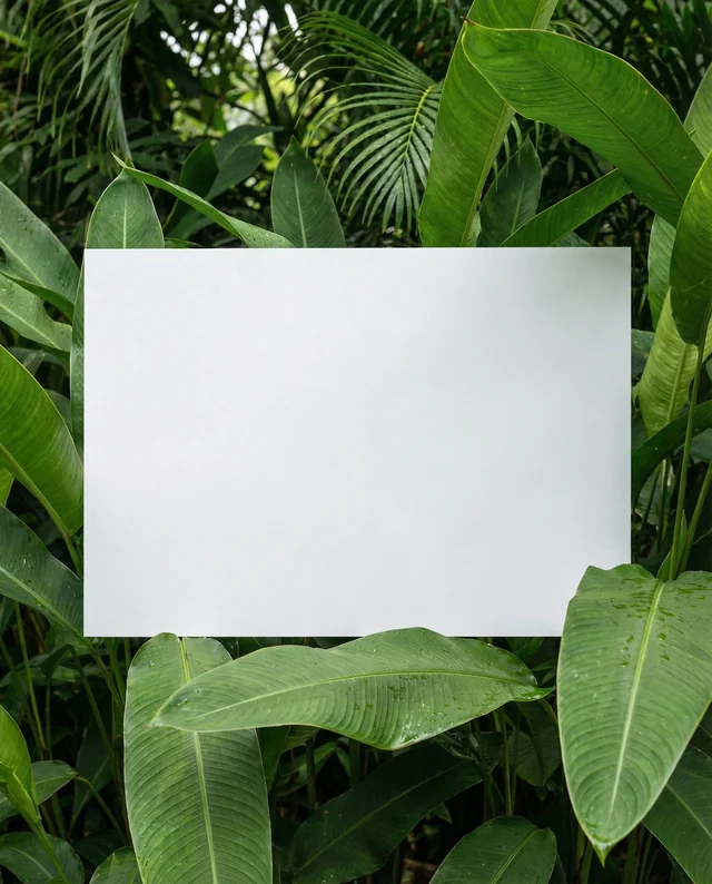 Lush Tropical Rainforest Mockup with Blank Poster