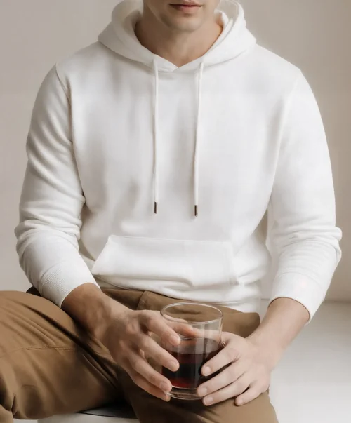 Stylish Hoodie Mockup in a Cozy Indoor Setting