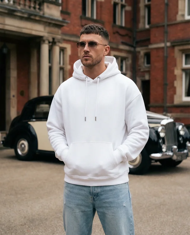 Stylish Hoodie Mockup of Young Man Outdoors