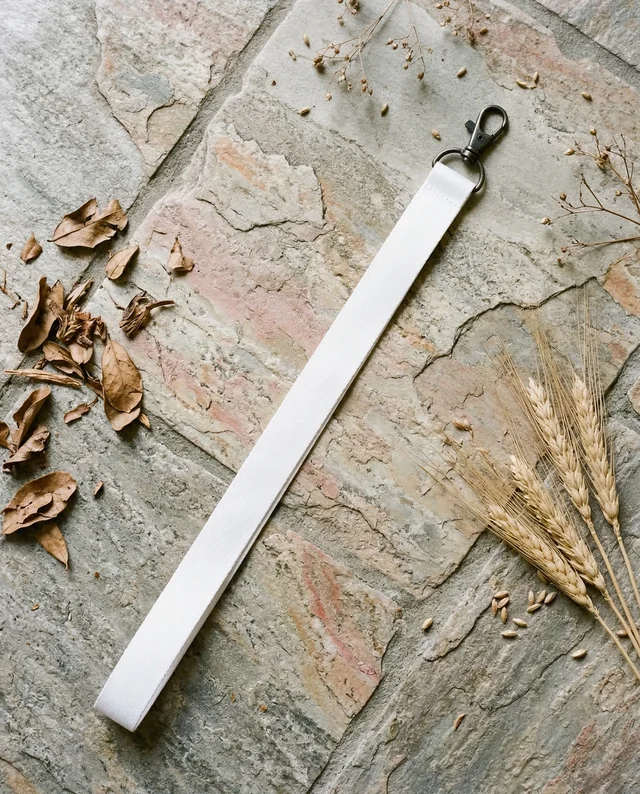 Elegant Lanyard Mockup on Textured Stone Surface