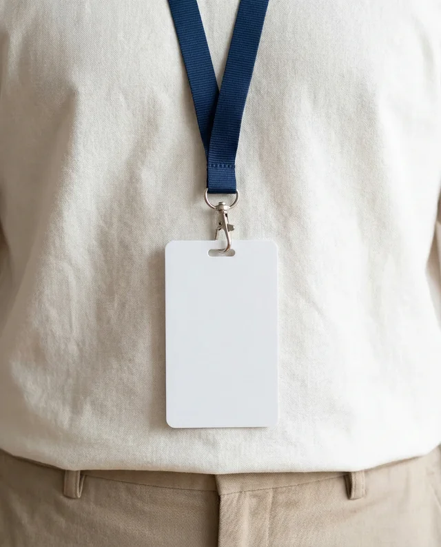 Professional Mockup of ID Card with Lanyard Display