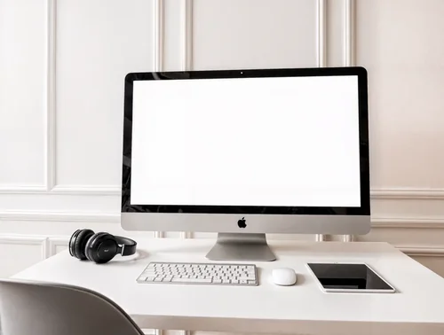 Minimalist iMac Mockup for Modern Workspace Design