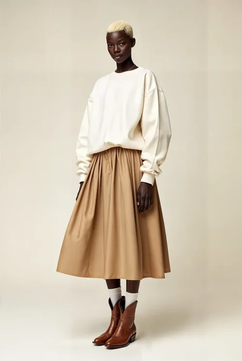 Chic Mockup of Oversized Sweatshirt Fashion Style