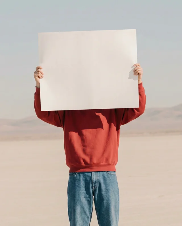 Desert Mockup Featuring a Blank Poster