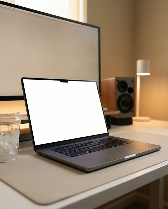 Modern MacBook Mockup in a Stylish Workspace