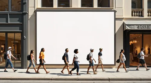 Urban Street Scene Mockup with Billboard Display