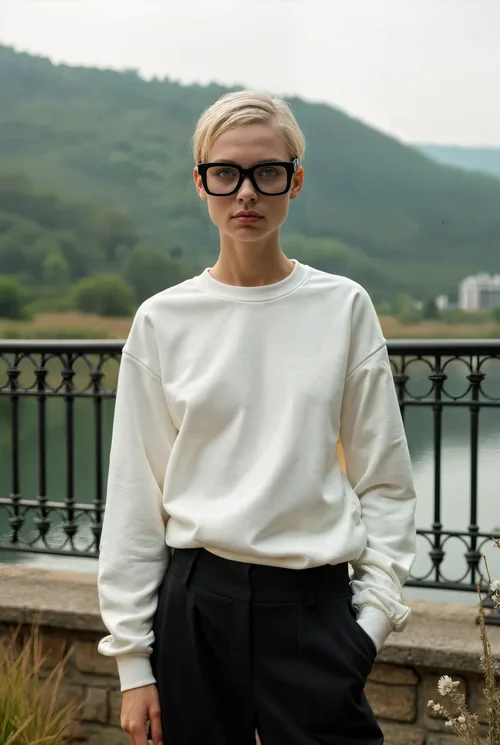 Stylish Mockup of a Casual Sweatshirt in Nature