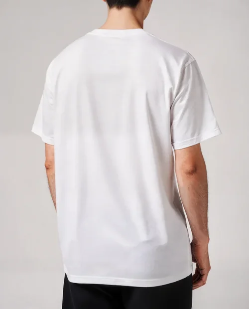 Stylish Mockup of a Fitted White T-Shirt on Model