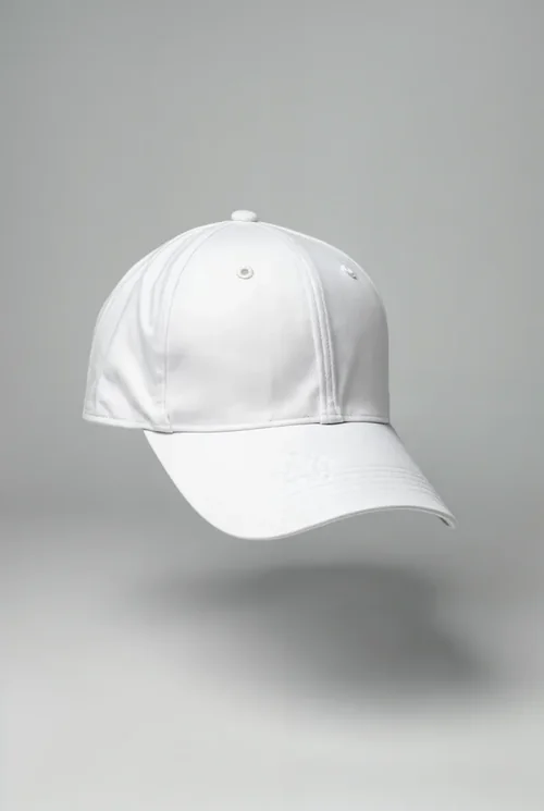 Modern White Baseball Cap Mockup on Grey Background