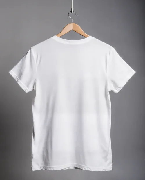Minimalist T-Shirt Mockup on Wooden Hanger