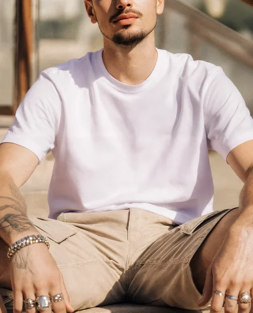 Stylish Mockup of a Young Man in a T-Shirt Outdoors