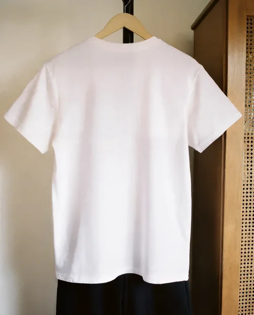 Minimalist T-Shirt Mockup on Wooden Hanger