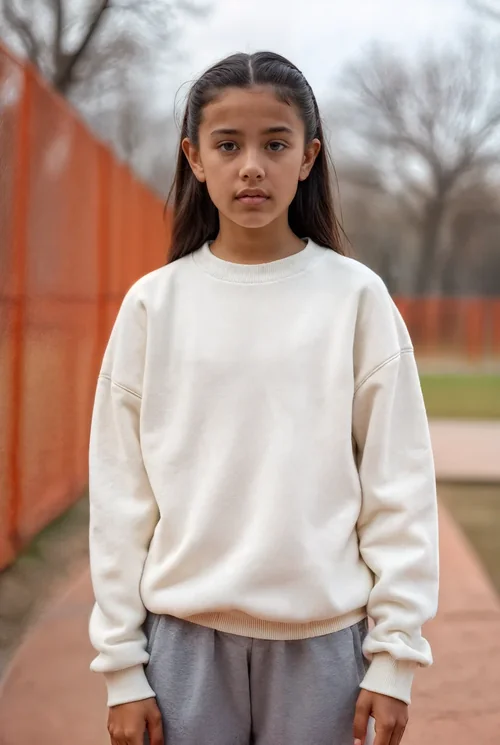 Stylish Sweatshirt Mockup for Young Girls in Nature