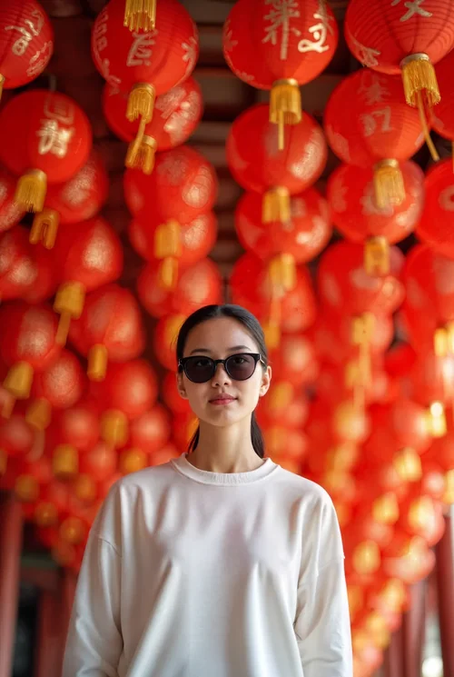 Stylish Mockup of a Woman in a White Sweatshirt