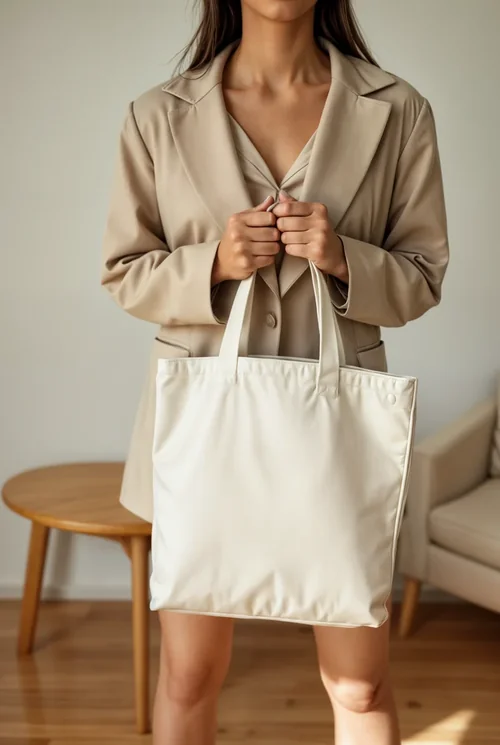 Modern Tote Bag Mockup: Minimalist Design in Natural Light