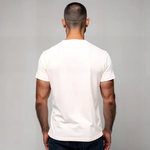 Mockup of T-Shirt with Gray Background and Modern Colors