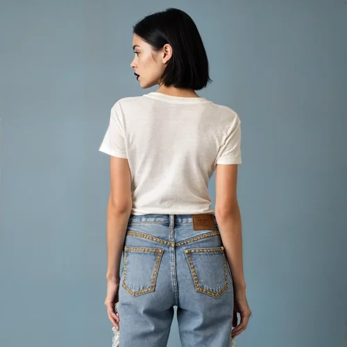 Stylish T-Shirt Mockup with Soft Blue Background and Colors