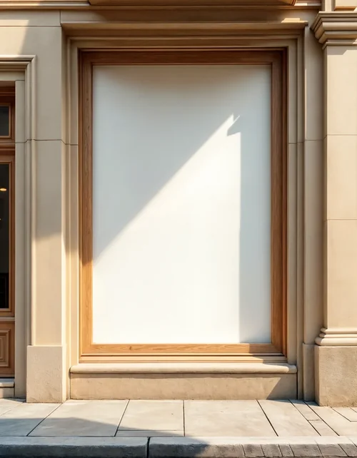 Minimalist Billboard Mockup in Urban Storefront Setting