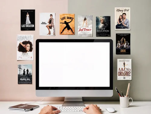 Modern iMac Mockup in a Creative Workspace Scene