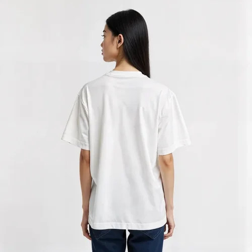 Minimalist Mockup of Oversized White T-Shirt with Colors