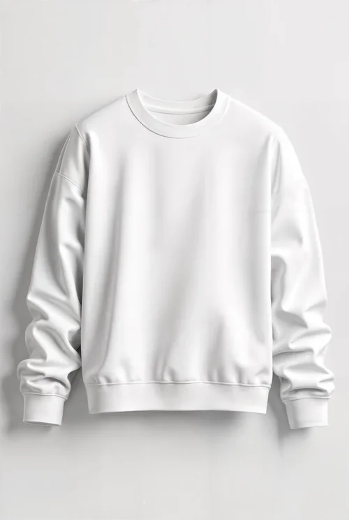 Stylish Mockup of a Relaxed Fit White Sweatshirt