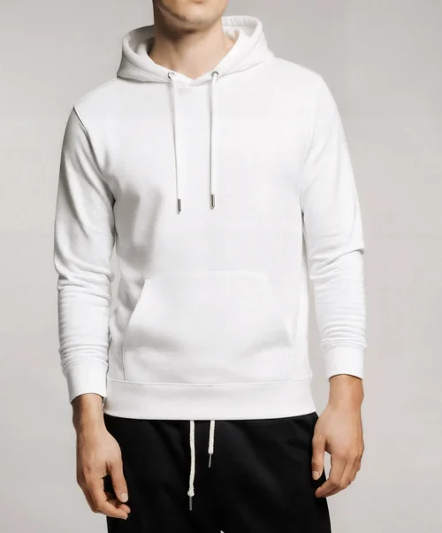 Stylish Hoodie Mockup of Young Male Model in Studio