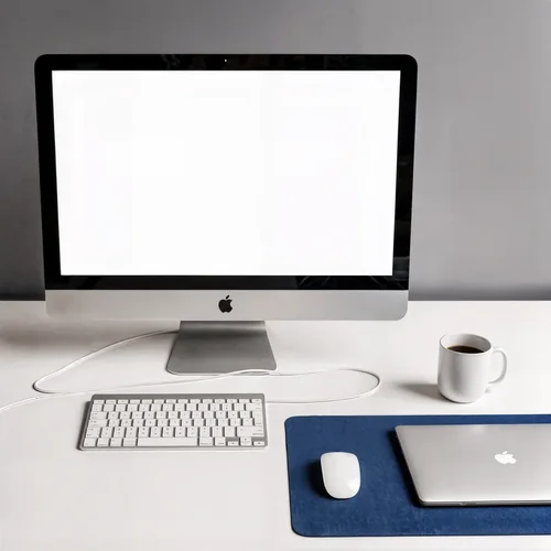 Minimalist iMac Mockup for Modern Workspace Design