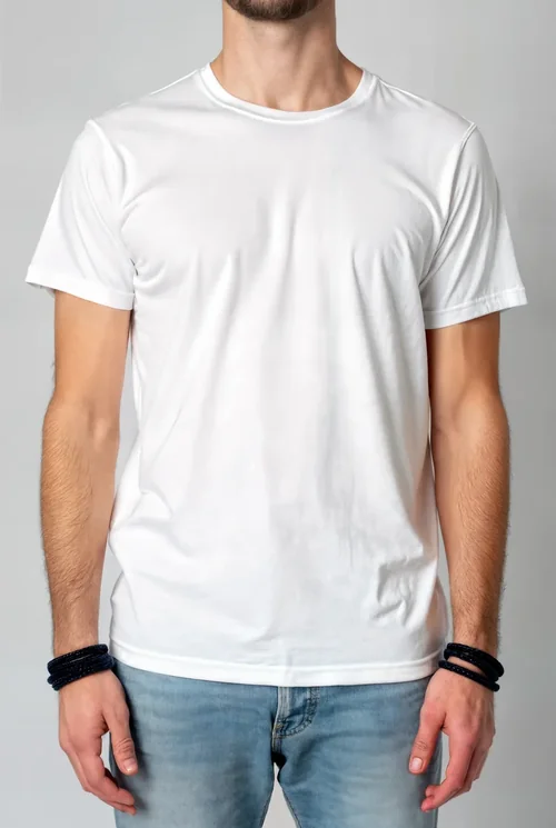 Mockup of T-Shirt with Soft Gray Background and Colors