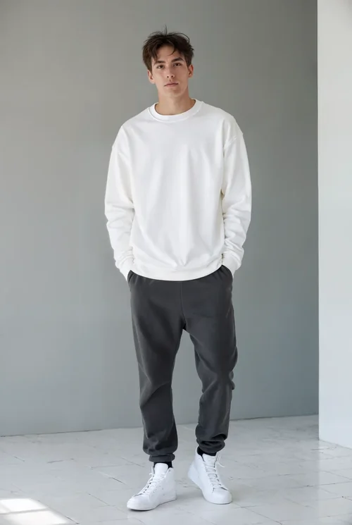 Stylish Mockup of a Young Man in a Sweatshirt