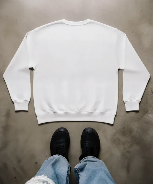 Stylish Mockup of a White Sweatshirt and Sneakers