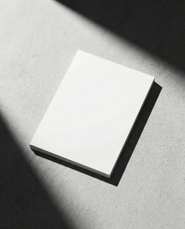 Minimalist Notebook Mockup on Light Gray Concrete Surface