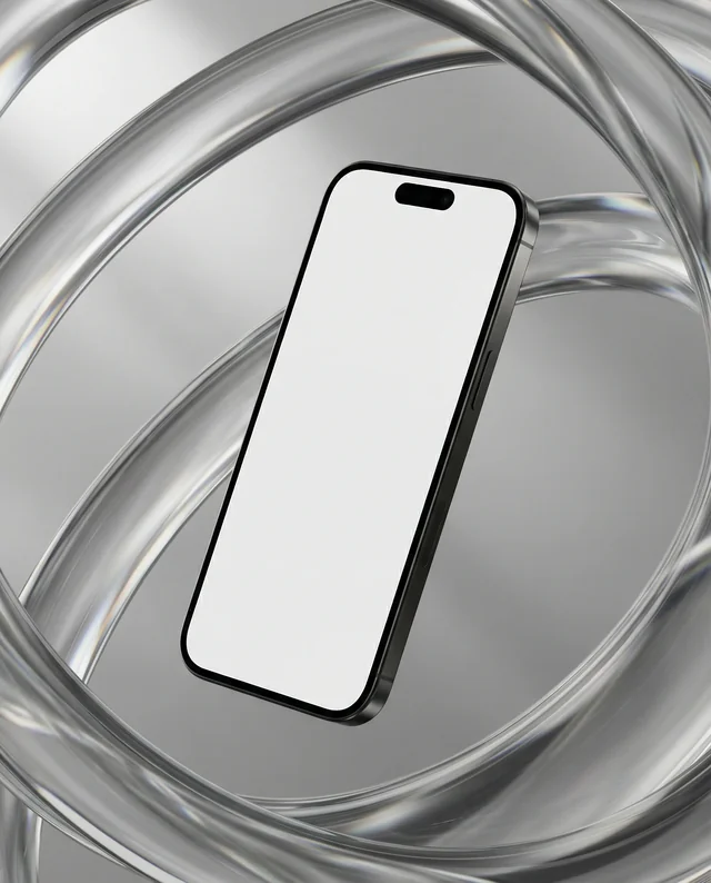 Sleek iPhone Mockup with Elegant Design Elements